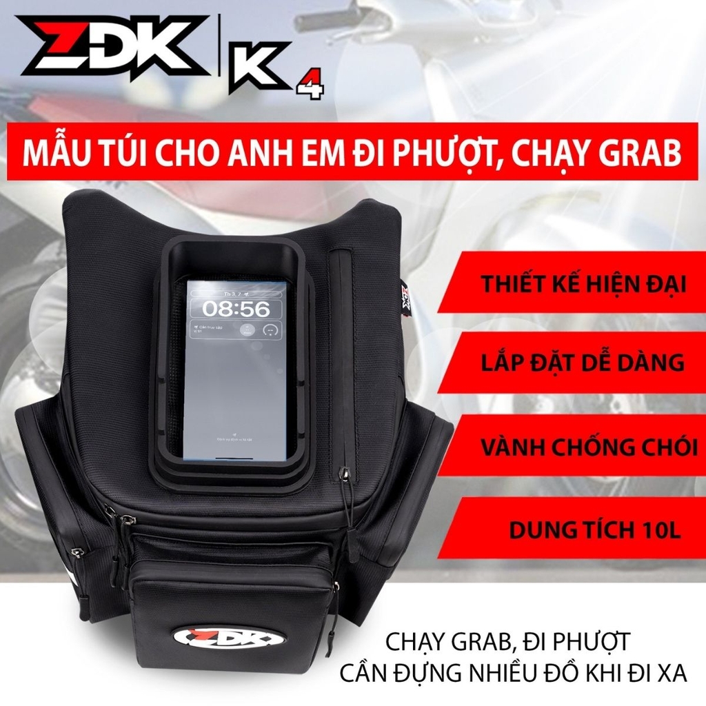 Túi Treo Đầu Xe Máy ZDK K4 – Tặng Kèm Bọc Chống Nước ZDK Chính Hãng