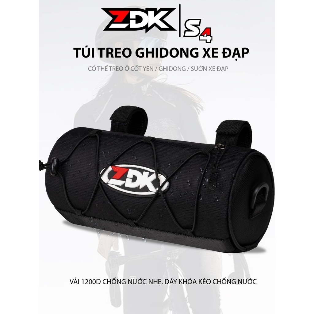 Túi Treo Ghidong Xe Đạp ZDK S4 Chính Hãng – Chống Trầy, Kháng Nước Nhẹ, Dung Tích 2L, Tiện Lợi Cho Mọi Dòng Xe Đạp
