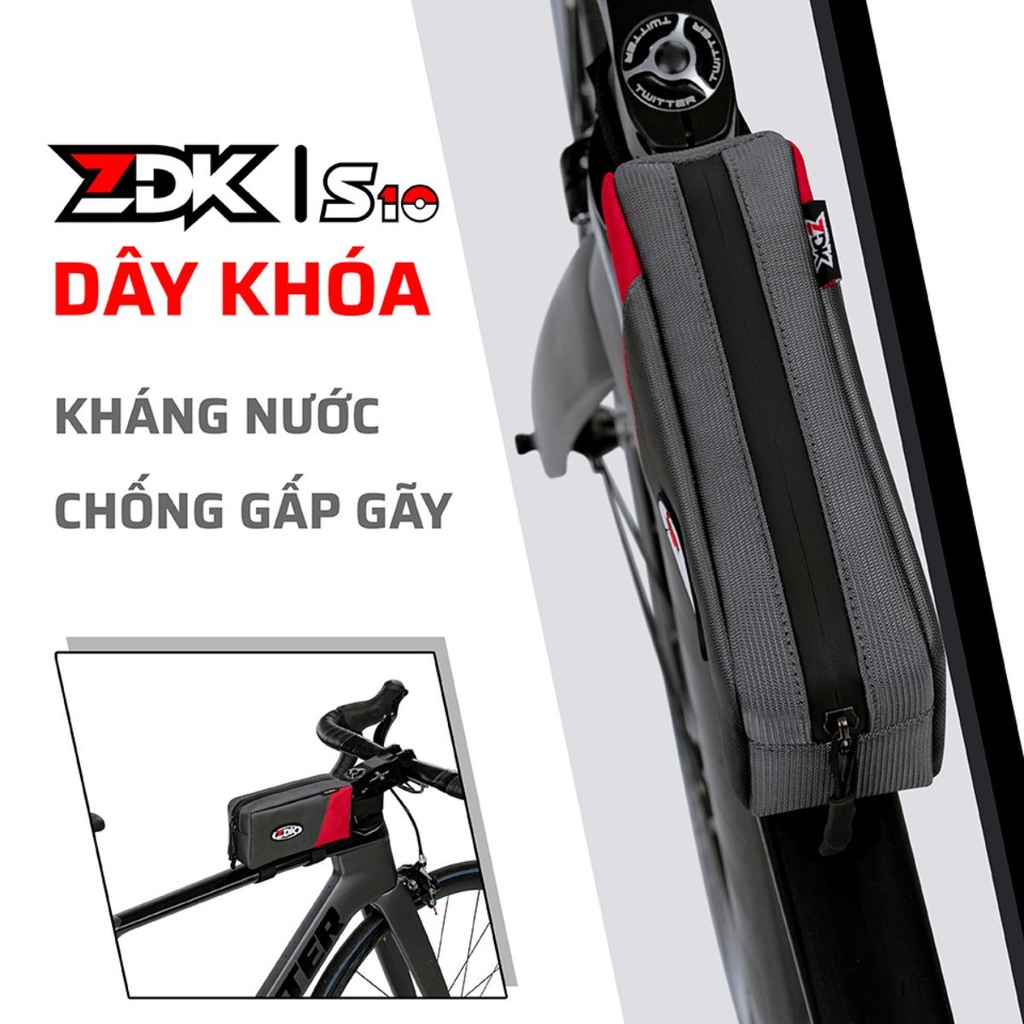 Túi Treo Xe Đạp ZDK S10 Chính Hãng | Vải Oxford Kháng Nước, Thiết Kế Thể Thao Gọn Nhẹ