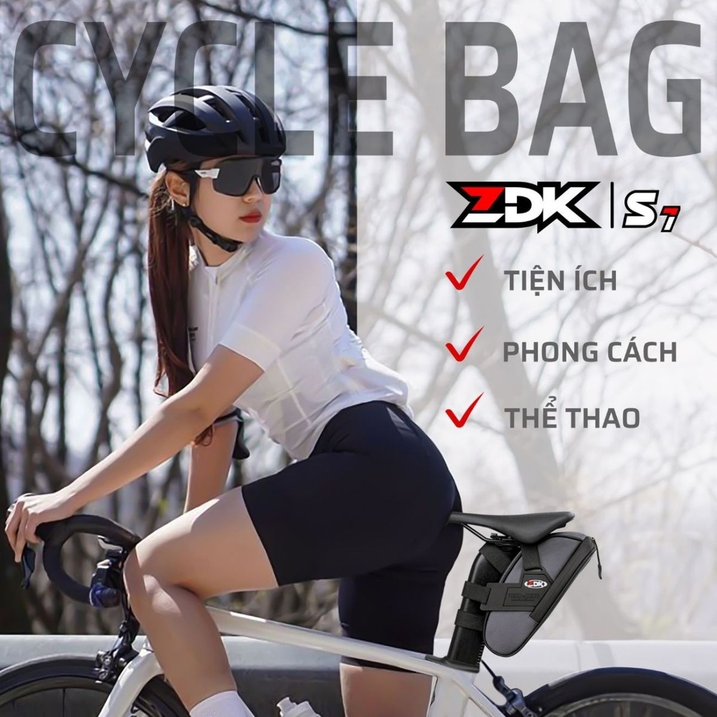 Túi Treo Yên Xe Đạp ZDK S7 Chính Hãng – 2L Dung Tích Rộng, Chống Nước, 4 Điểm Velcro Cố Định Siêu Chắc