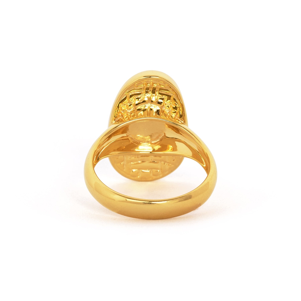 Nhẫn Plum Blossom Mosaic Mother of Pearl Ring Gold Size 8