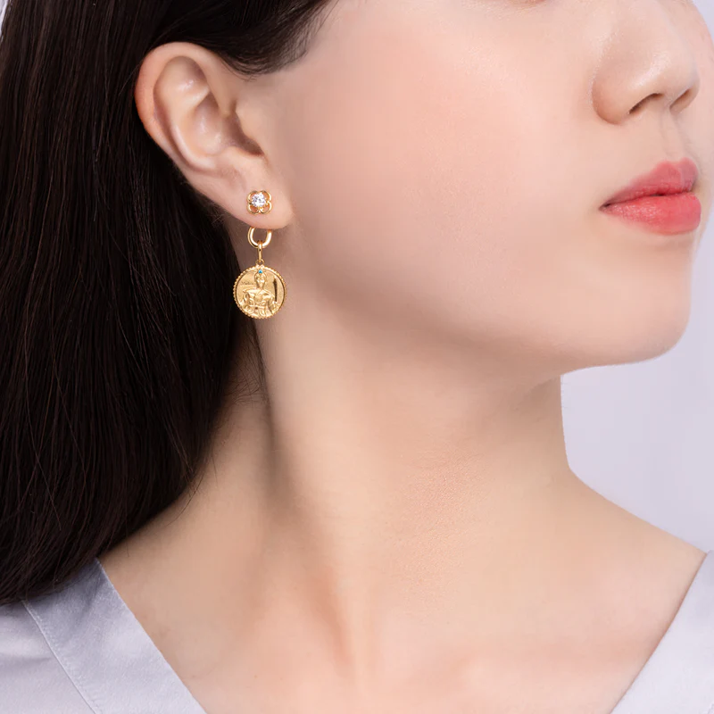 Khuyên tai - màu vàng (Ruyi Charm Hoop)