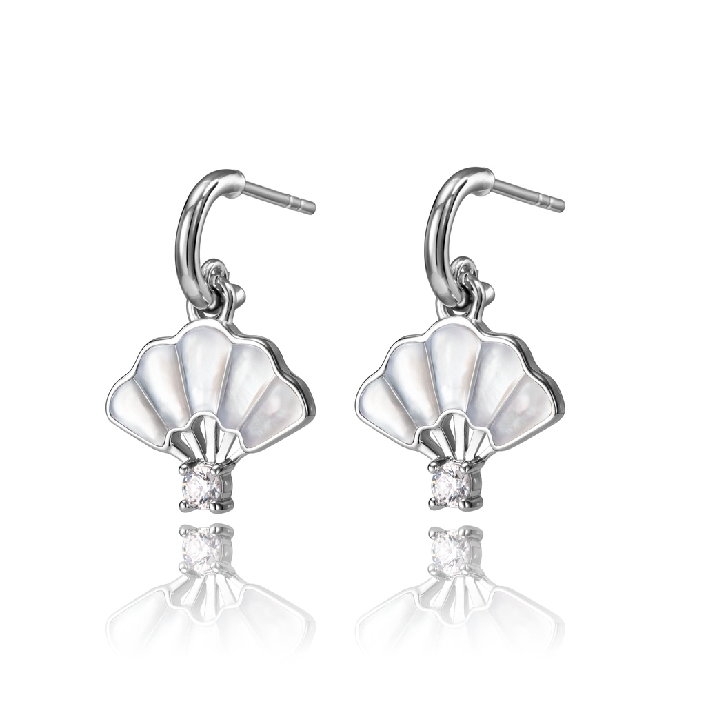 Khuyên tai - (Floral Fan Dangle) - Trắng