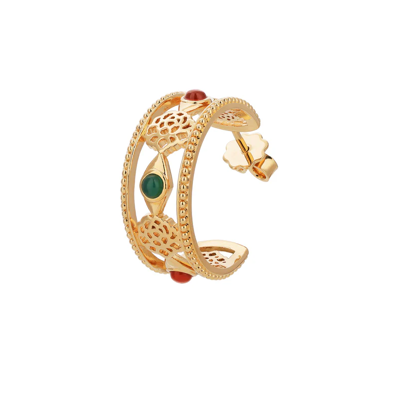 Khuyên tai - Hoa Mẫu đơn (Golden Tang Peony Hoop)