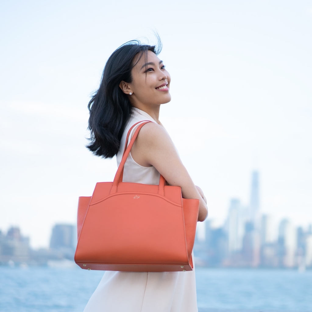 Túi Tote Da Nét Thanh Nhã Nhà Đường - Màu Cam Đất
