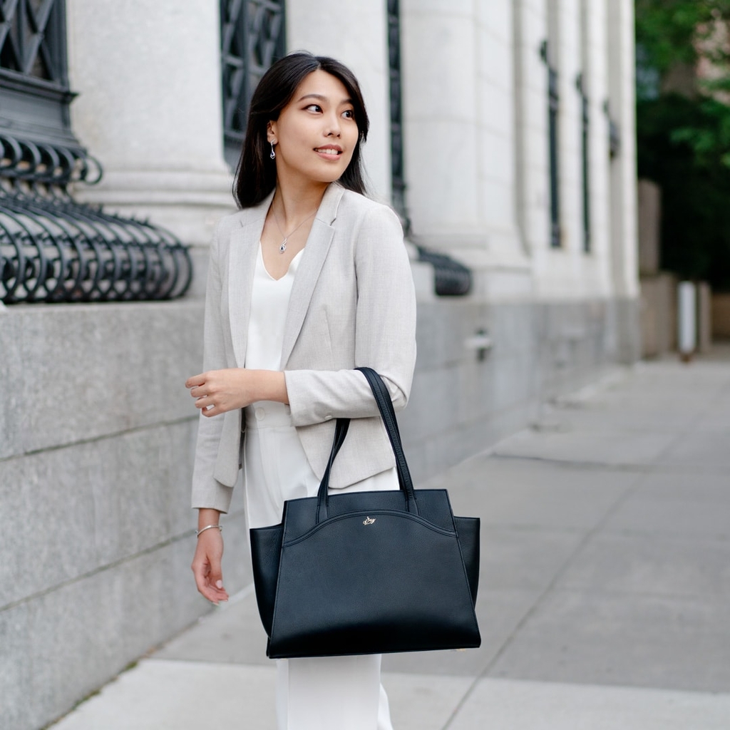 Túi Tote Da Nét Thanh Nhã Nhà Đường - Màu đen