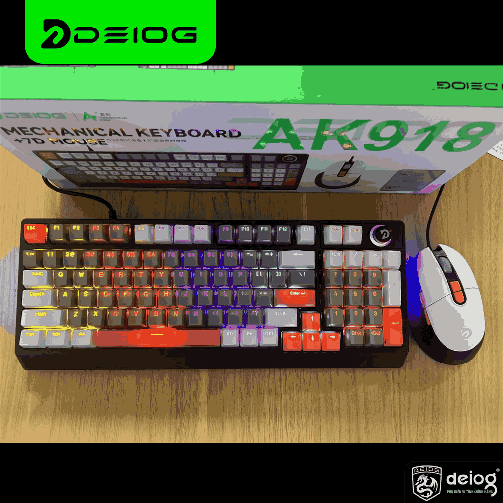 COMBO BÀN PHÍM CHUỘT CÓ DÂY CHÍNH HÃNG DEIOG AK-918