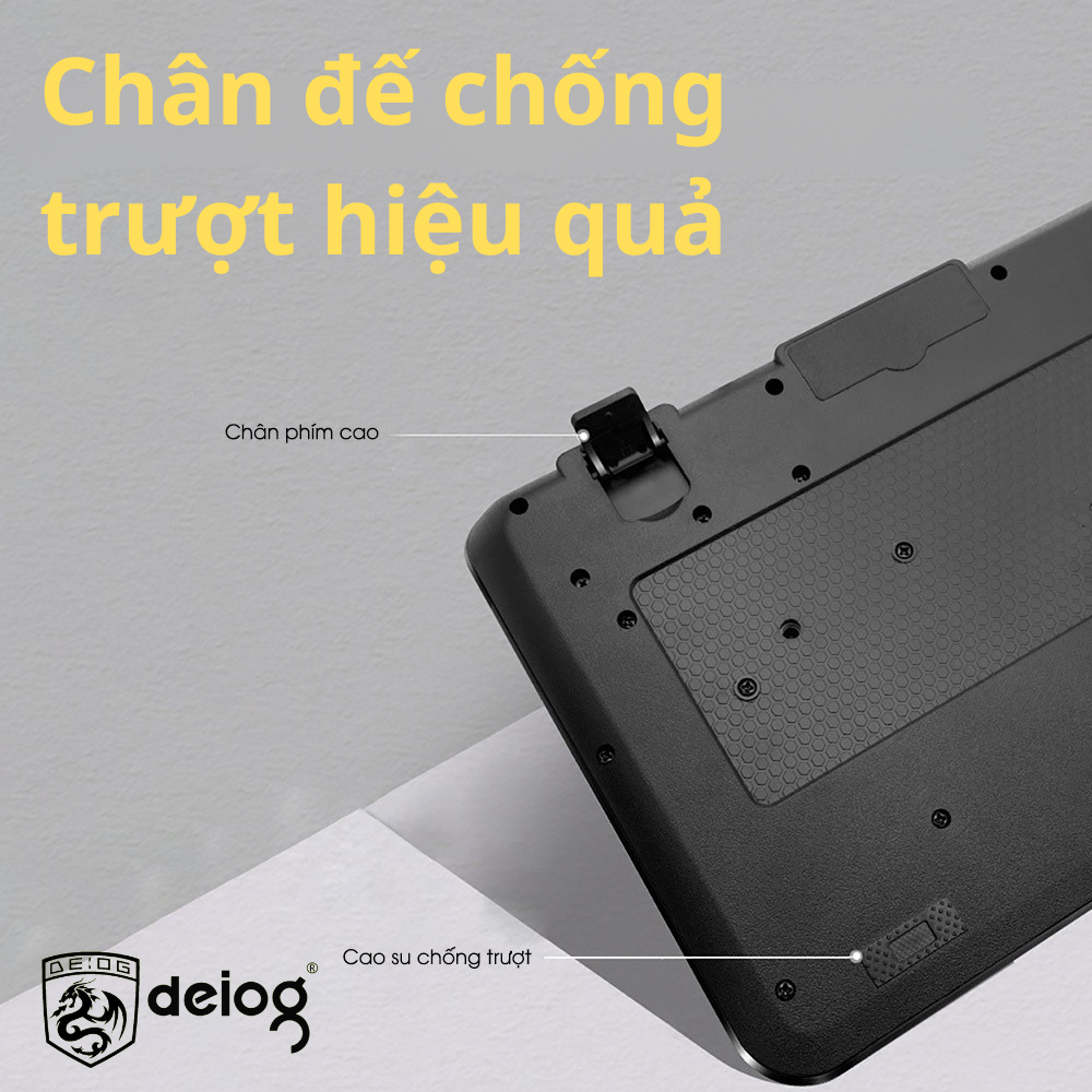 Combo bàn phím chuột văn phòng DEIOG DY-815T hàng chính hãng công thái học 1000DPI