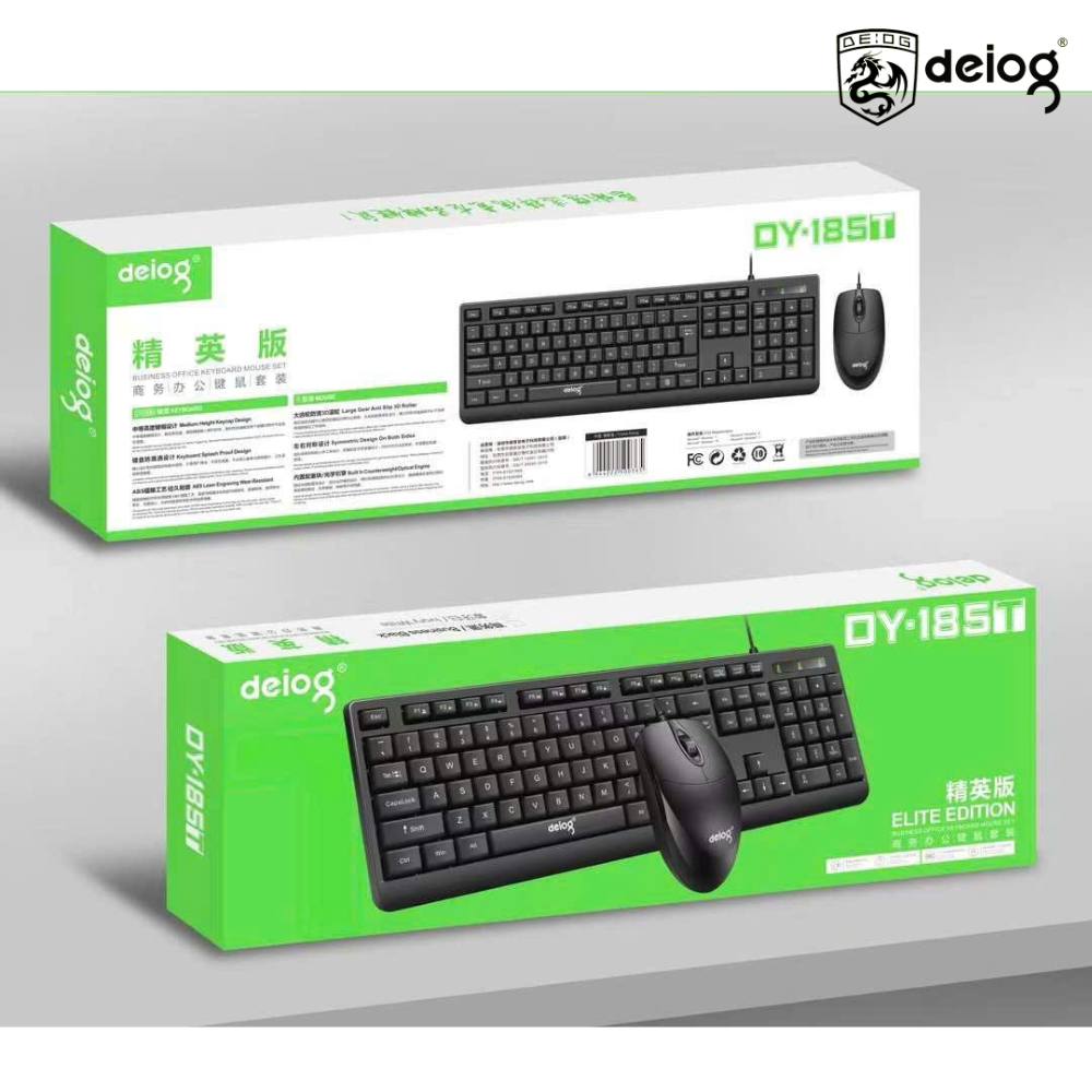 Combo bàn phím chuột văn phòng DEIOG DY-815T hàng chính hãng công thái học 1000DPI