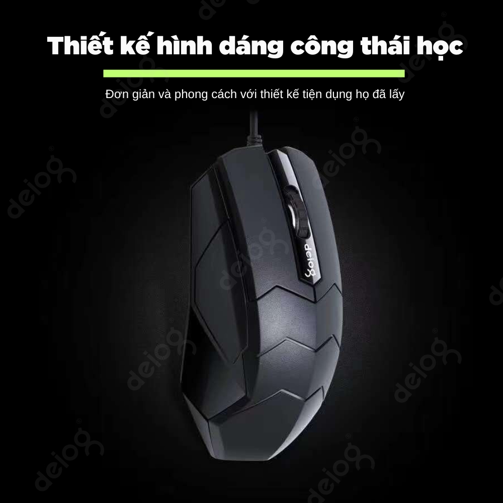 Chuột văn phòng chính hãng DEIOG DY-290 DPI công thái học làm việc chơi game dành cho laptop pc
