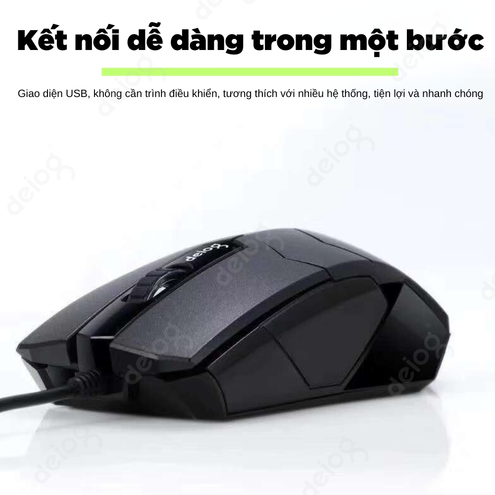 Chuột văn phòng chính hãng DEIOG DY-290 DPI công thái học làm việc chơi game dành cho laptop pc