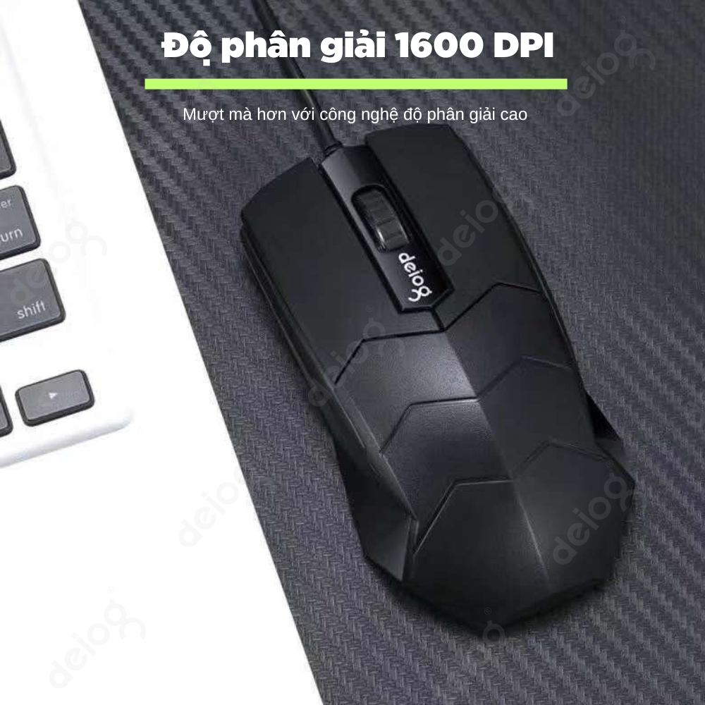 Chuột văn phòng chính hãng DEIOG DY-290 DPI công thái học làm việc chơi game dành cho laptop pc