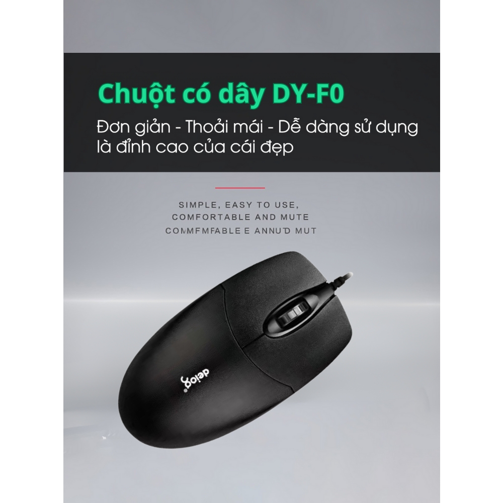 Chuột văn phòng chính hãng Deiog DY-F0 silent chống ồn 1600 DPI gaming văn phòng làm việc công thái học thiết kế gọn nhẹ