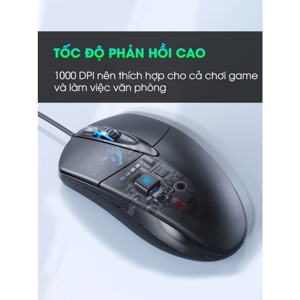 Chuột Máy Tính Chính Hãng Deiog DY F6 Quang Học Thiết Kế Nhỏ Gọn Ôm Tay DPI 1000 Làm Việc Chơi Game