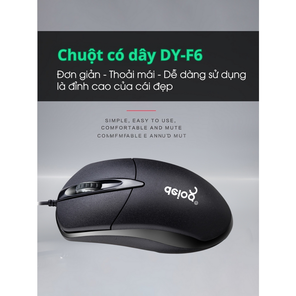 Chuột Máy Tính Chính Hãng Deiog DY F6 Quang Học Thiết Kế Nhỏ Gọn Ôm Tay DPI 1000 Làm Việc Chơi Game