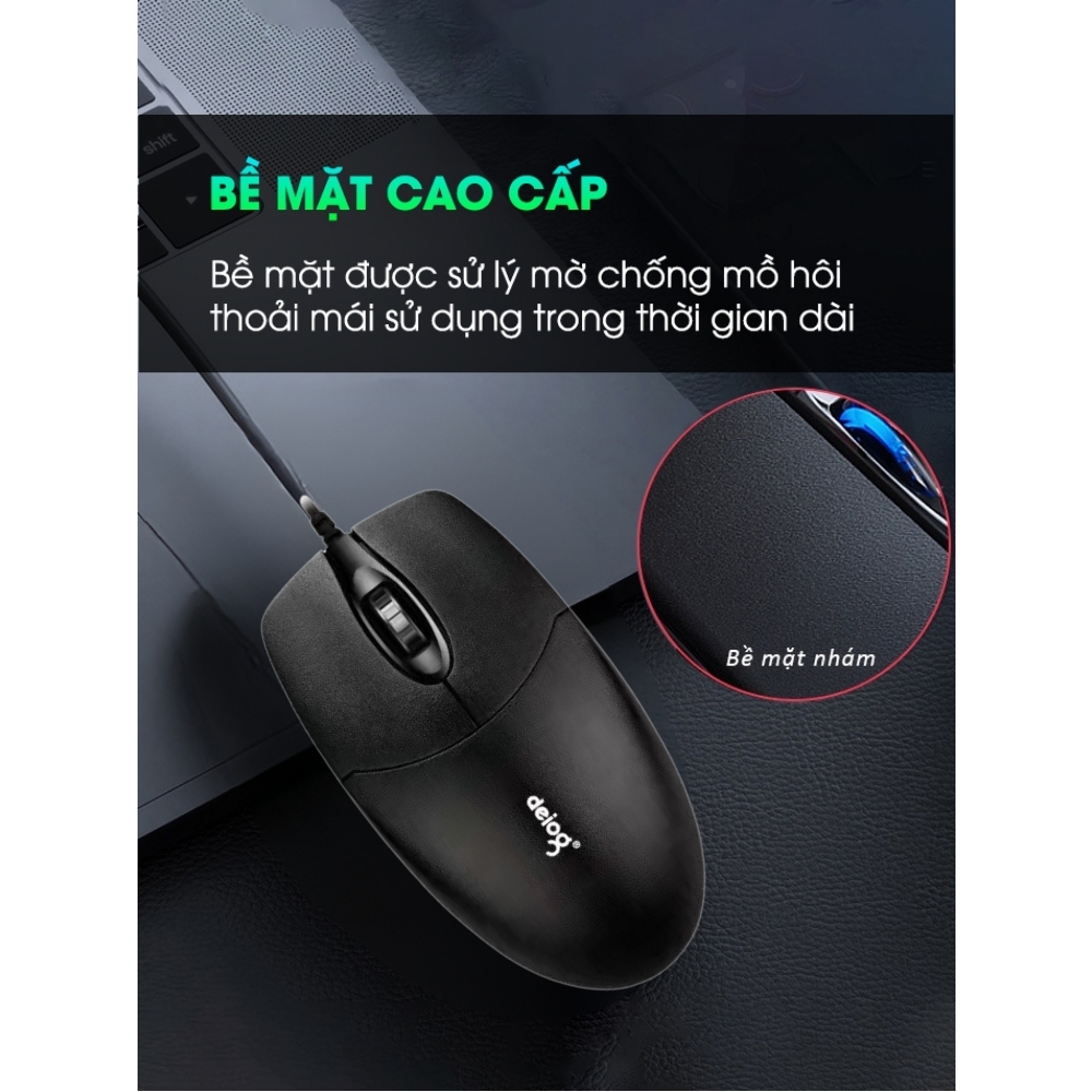 Chuột văn phòng chính hãng Deiog DY-F0 silent chống ồn 1600 DPI gaming văn phòng làm việc công thái học thiết kế gọn nhẹ