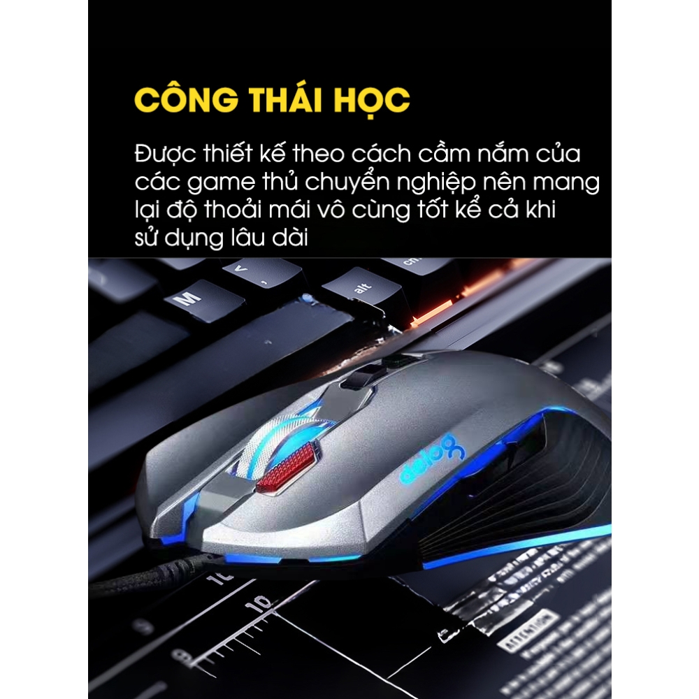 Chuột Gaming Chính hãng DEIOG G4 Dành Cho Game Thủ Chơi Pubg Độ Nhạy Cực Cao Siêu Mượt Led RGB