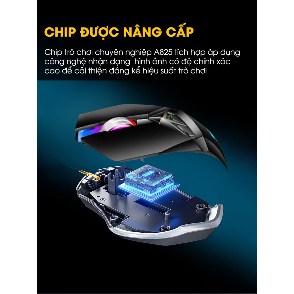 Chuột Gaming Chính Hãng DEIOG A5 Có Dây Cao Cấp Led RGB 7 Chế Độ Thiết Kế Hầm Hố Phù Hợp PC Laptop