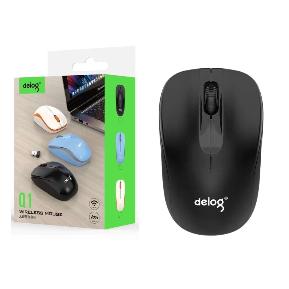Chuột không dây gaming chính hãng DEIOG Q1 pin sạc 6 nút công thái học silent chống ồn wireless 5.3