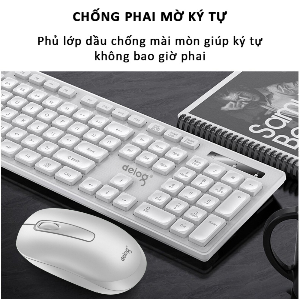 Combo Bàn Phím Chuột Không Dây Chính Hãng DEIOG V31 Wireless 2,4GHZ Làm Việc Văn Phòng Chơi Game Full Size 104 Key Mới 2024