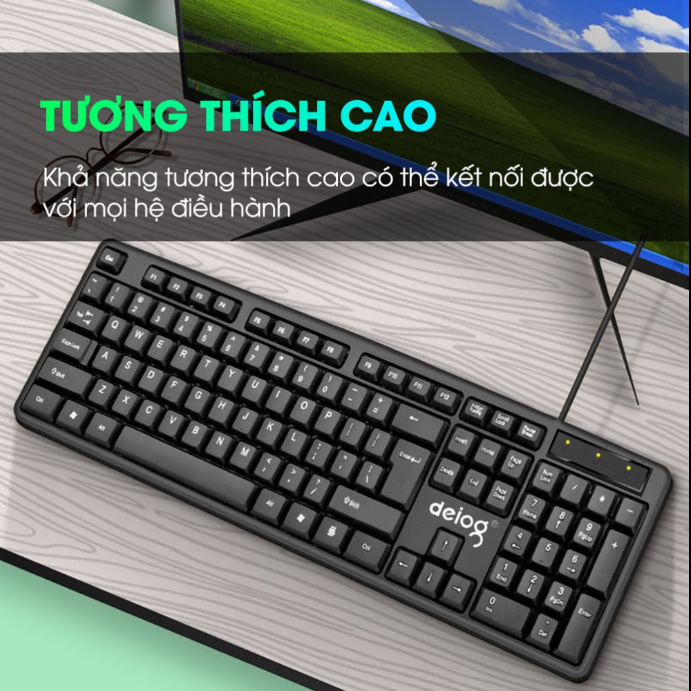 Combo phím chuột máy tính Chính Hãng Deiog DY-811D có dây giả cơ gaming dành cho pc laptop chơi game