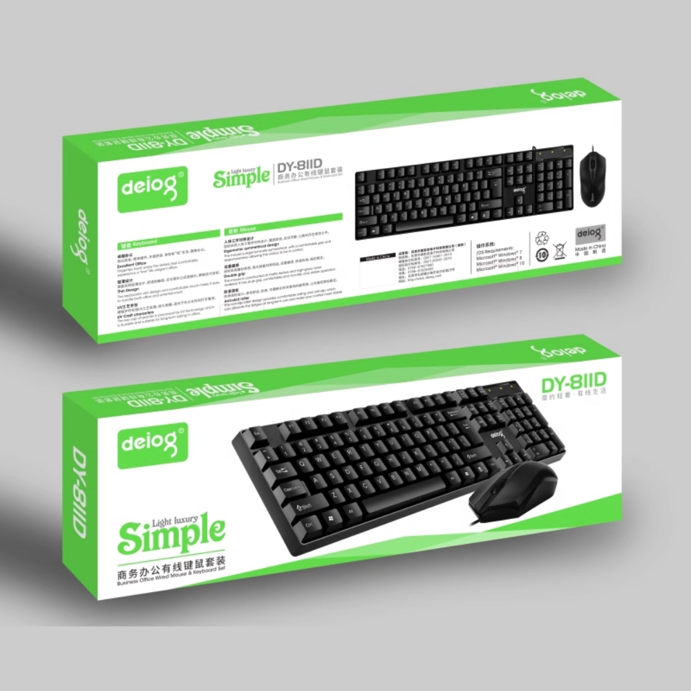 Combo phím chuột máy tính Chính Hãng Deiog DY-811D có dây giả cơ gaming dành cho pc laptop chơi game