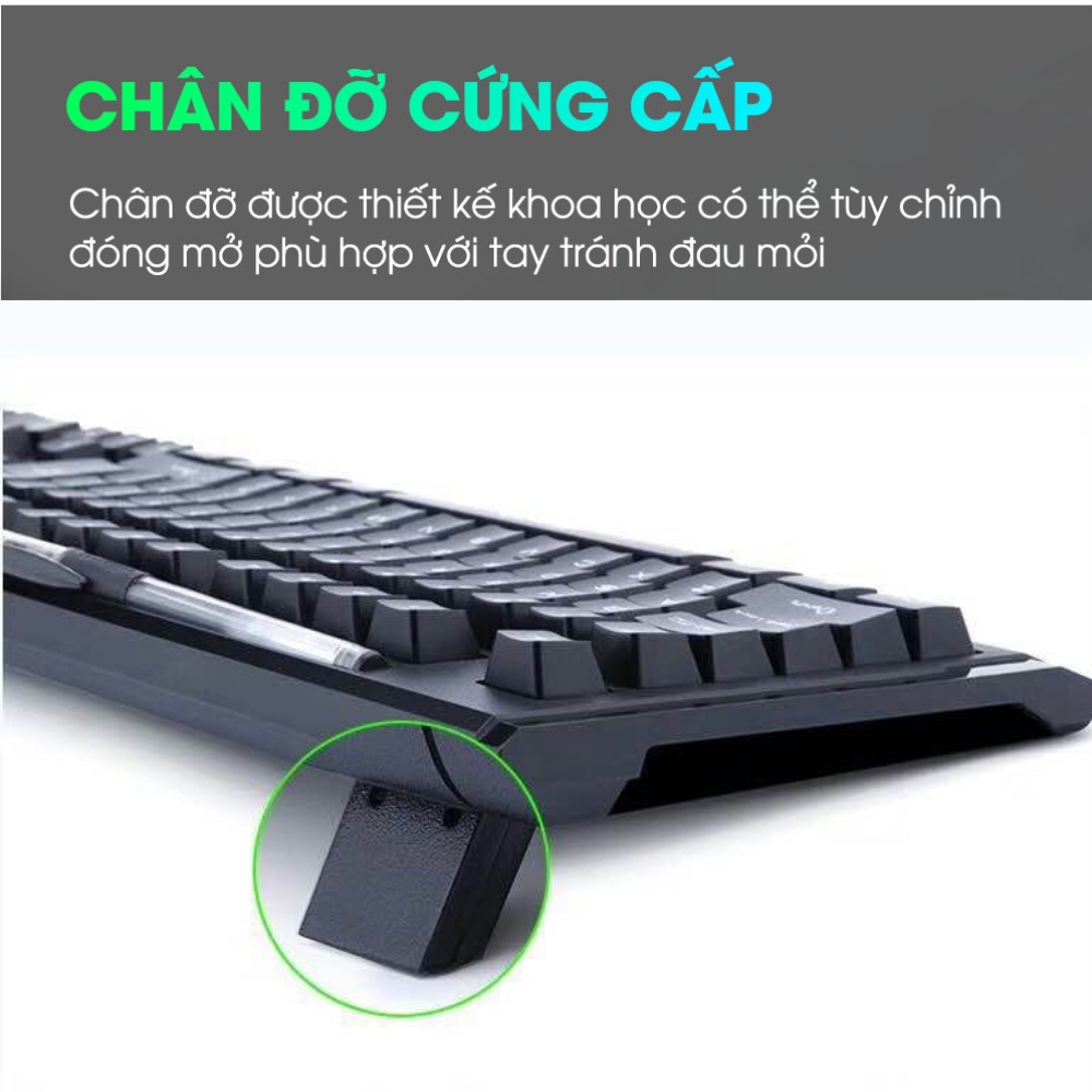 Combo bàn phím chuột máy tính có dây chính hãng DEIOG DY-813S full size 104 key văn phòng gaming thiết kế thoải mái