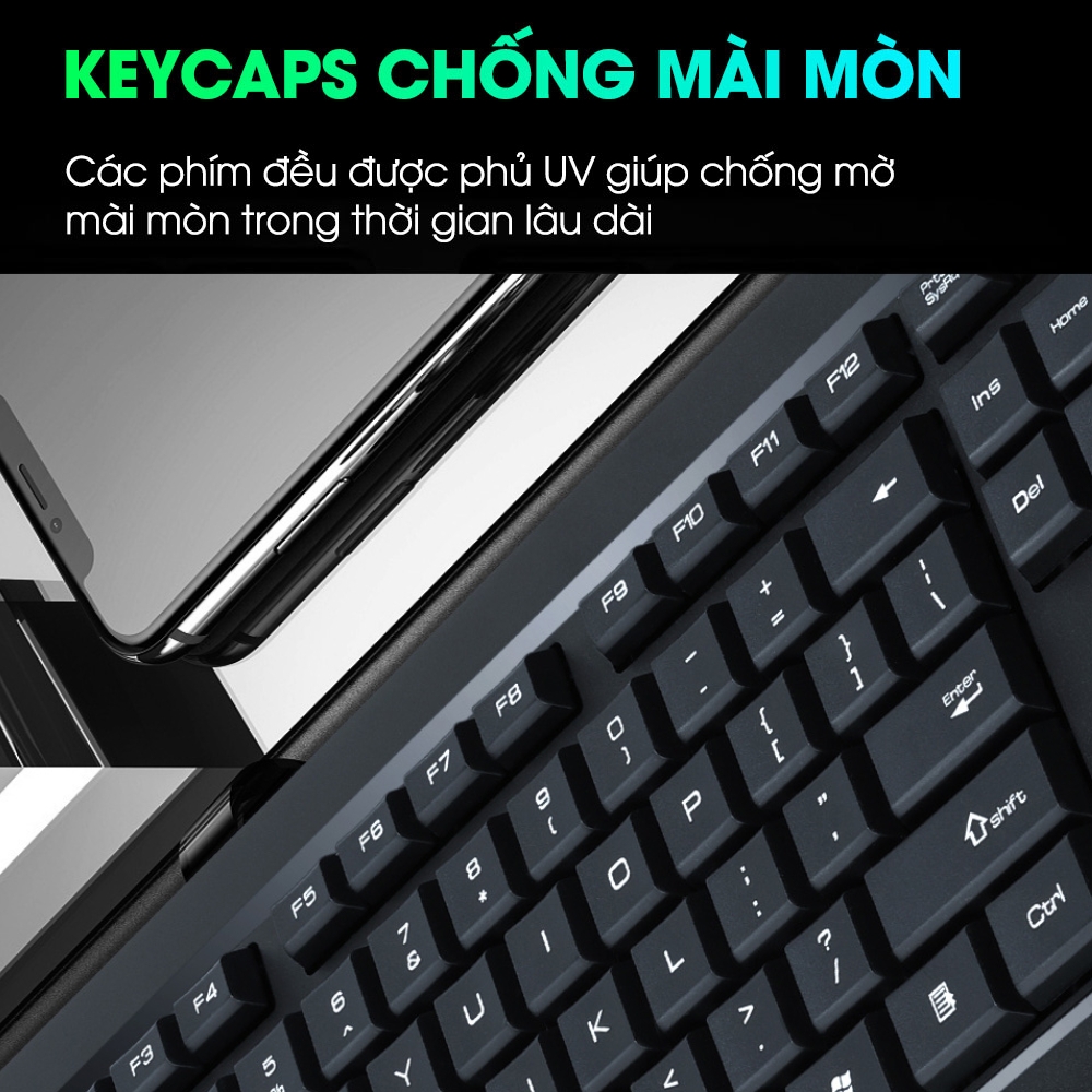 Combo bàn phím chuột máy tính có dây chính hãng DEIOG DY-813S full size 104 key văn phòng gaming thiết kế thoải mái