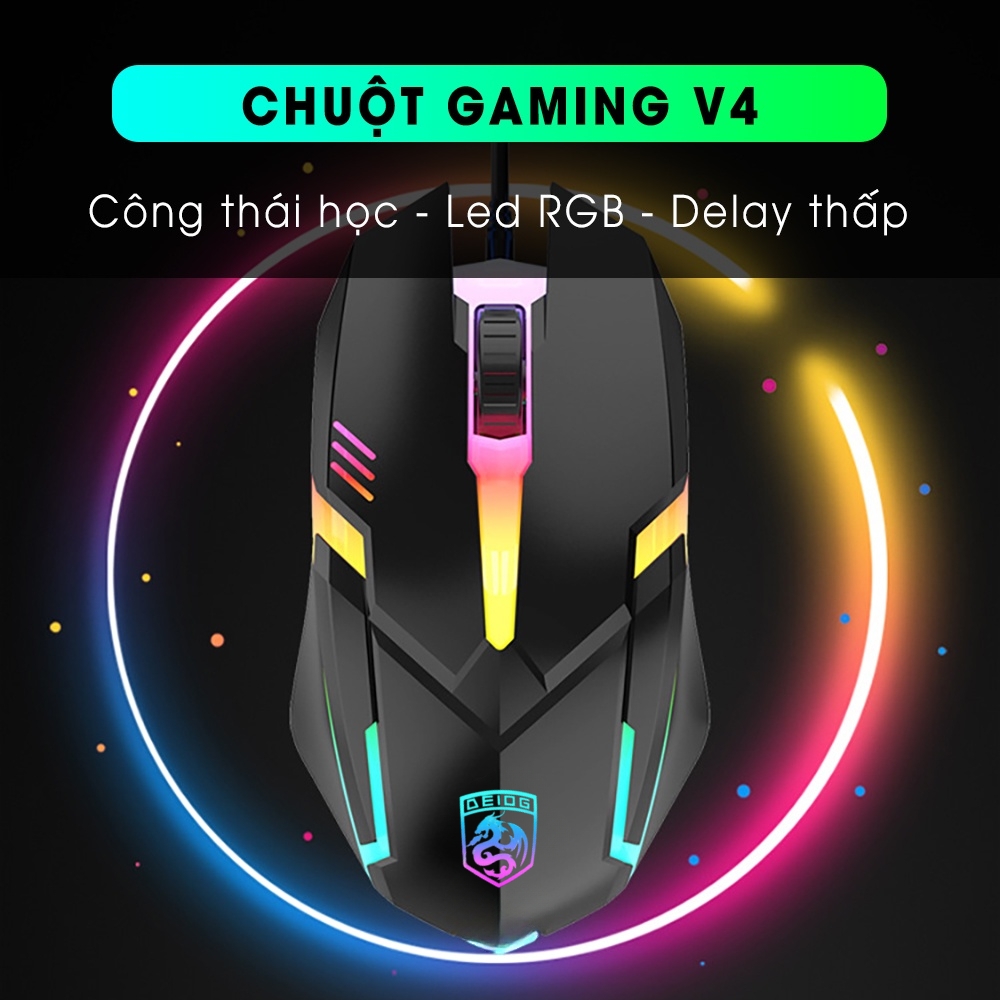 Combo Bàn Phím Chuột Gaming Led RGB Chính Hãng DEIOG DY815 Giả Cơ Chống Nước