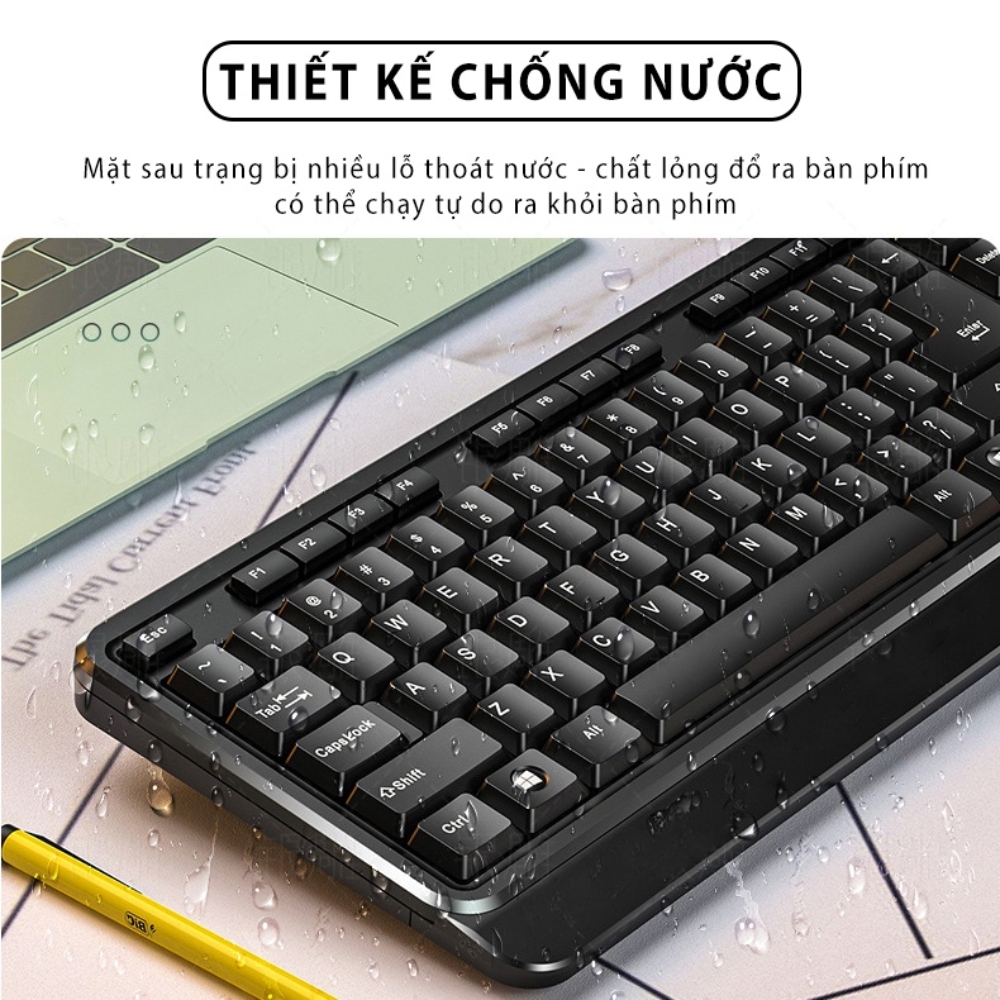 Combo bàn phím chuột văn phòng chính hãng DEIOG DY 817S có dây chống nước giả cơ cho làm việc và chơi game