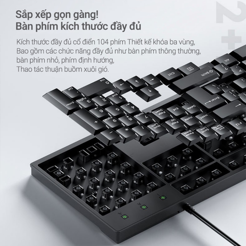 Combo Bàn Phím Chuột Văn Phòng Chính Hãng DEIOG DY 818 Có Dây Chống Nước Thiết Kế Khay Đựng Bút Đa Năng