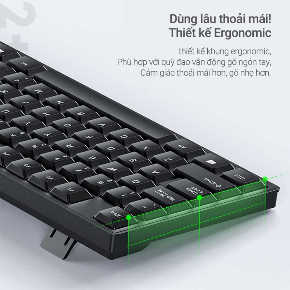 Combo Bàn Phím Chuột Văn Phòng Chính Hãng DEIOG DY 818 Có Dây Chống Nước Thiết Kế Khay Đựng Bút Đa Năng