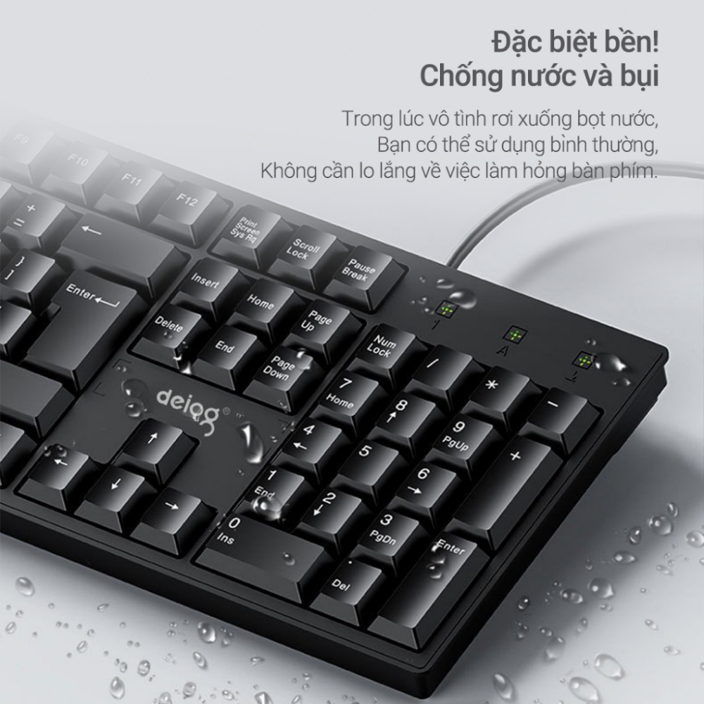 Combo Bàn Phím Chuột Văn Phòng Chính Hãng DEIOG DY 818 Có Dây Chống Nước Thiết Kế Khay Đựng Bút Đa Năng