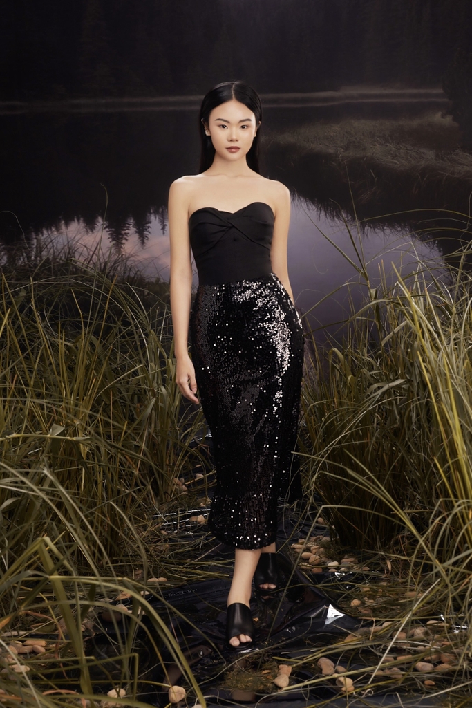 TWISTED SEQUIN DRESS