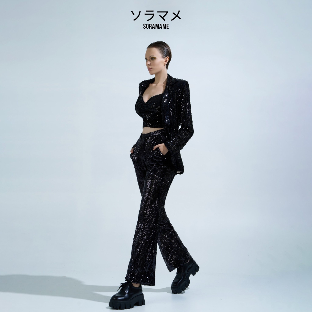 SEQUIN TAILORED TROUSERS