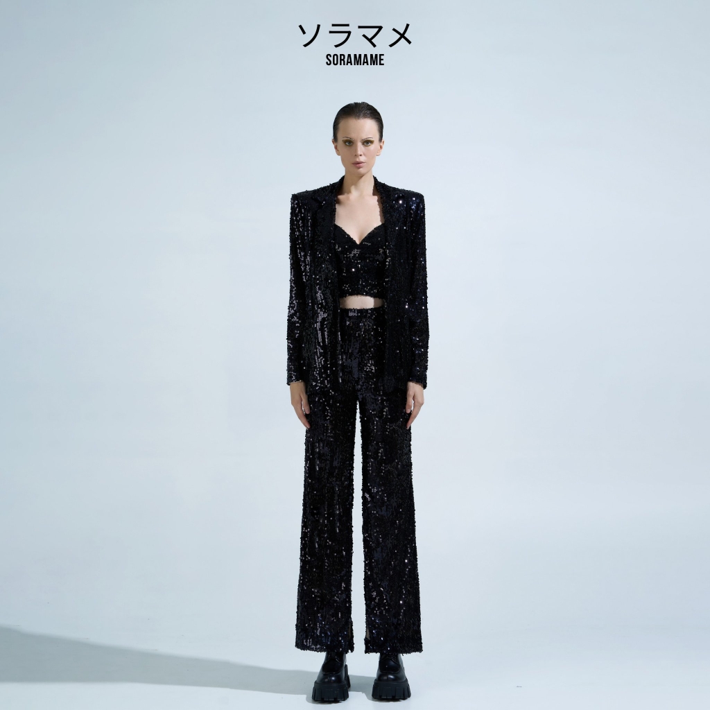 SEQUIN TAILORED TROUSERS