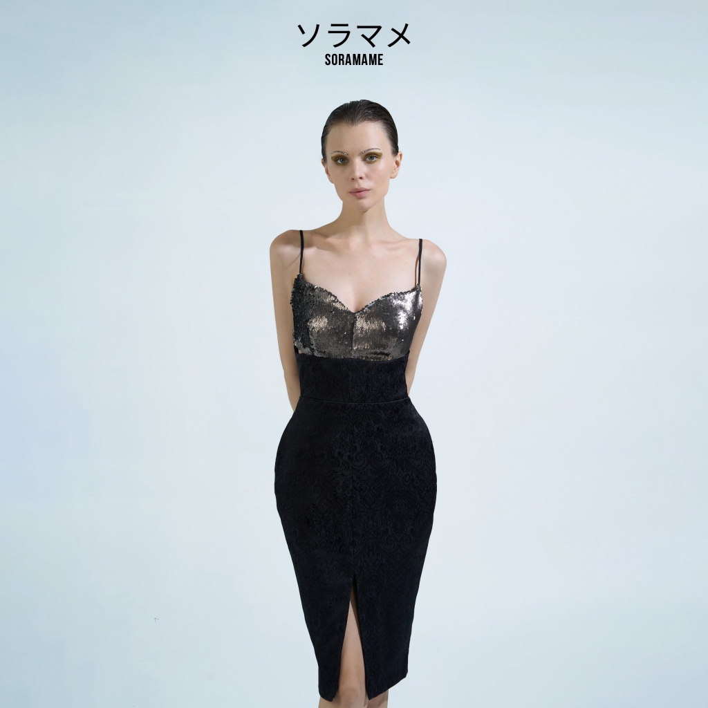CUT- OUT SEQUIN DRESS