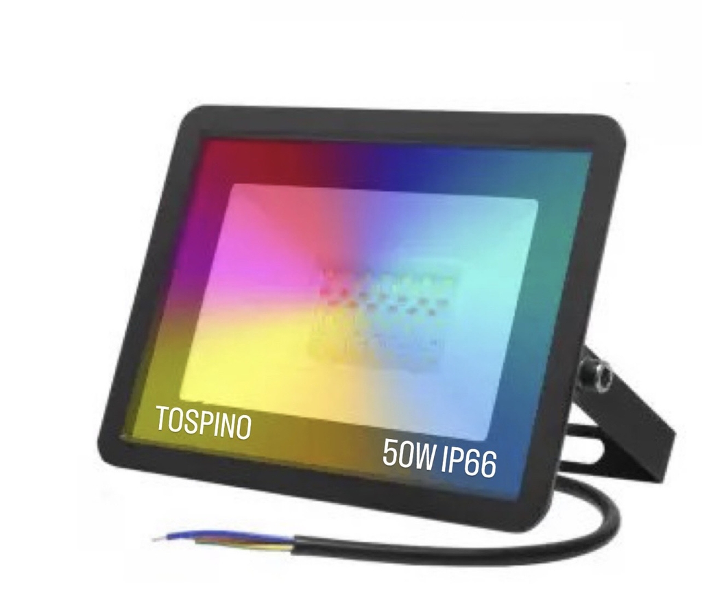 Đèn Pha Led TOSPINO Đèn pha sân vườn, ngoài trời RGB 50W siêu bền,chống thấm nước.
