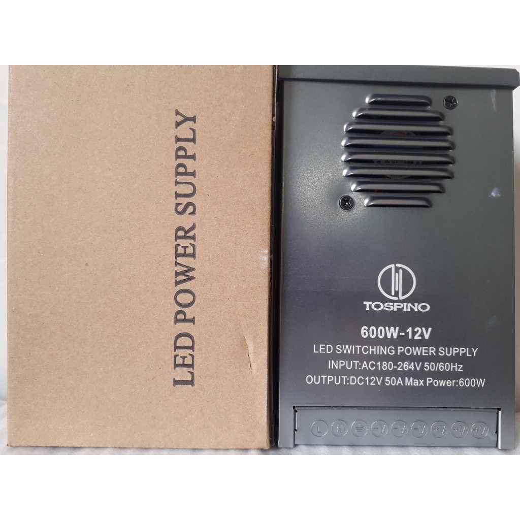 Nguồn Led  12V 50A 600W đổ keo, ngoài trời siêu bền chất lượng cao