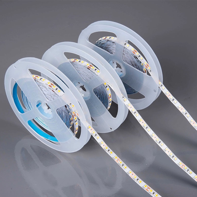 Dây led dán 12V 120 bóng/m 12W 15W, cuộn 5 mét, module led 2835 ánh sáng trắng, vàng ấm, trung tính siêu sáng có keo dính 2 mặt tiện dụng