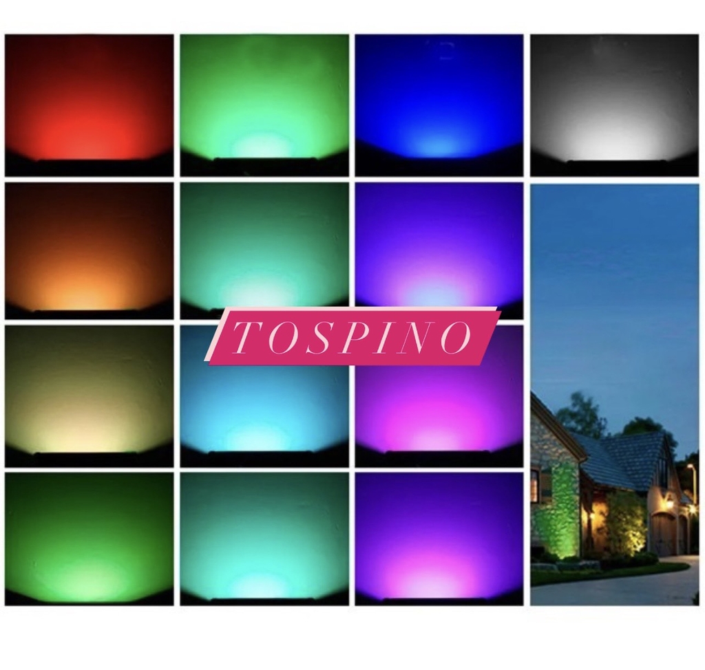 Đèn Pha Led TOSPINO Đèn pha sân vườn, ngoài trời RGB 50W siêu bền,chống thấm nước.