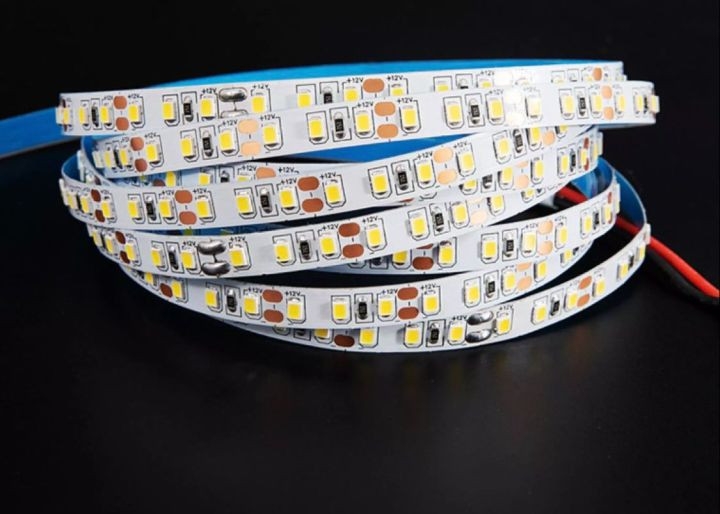 Dây led dán 12v 180 bóng/m, cuộn 5 mét, module led 2835 ánh sáng trắng, vàng ấm, trung tính siêu sáng có keo dính 2 mặt tiện dụng