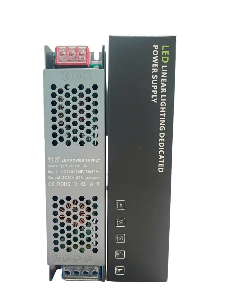 Nguồn mỏng, nguồn dẹp vỏ xám xanh 12V 25A 300W Chất lượng cao siêu bền