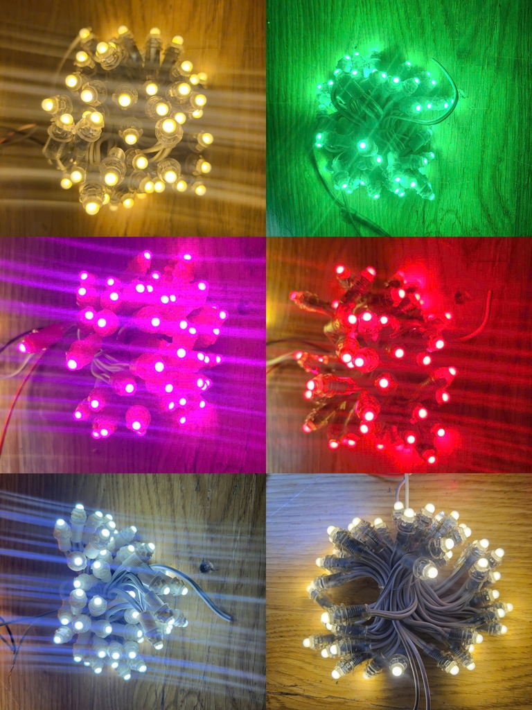 Led đúc F5 12V quấn cây ngoài trời, biển quảng cáo (trắng, vàng ấm, vàng đậm, xanh dương, xanh lá, hồng, đỏ)