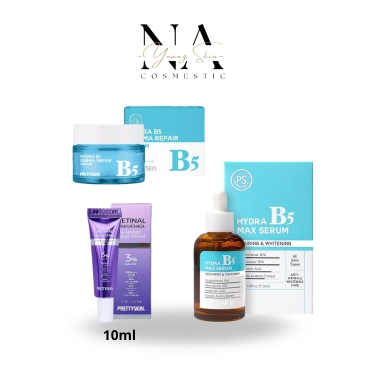 Combo Trẻ Hóa, Tái Tạo Da, Mờ Thâm Nám Retinal 10ml-30ml + Serum B5 + Kem Dưỡng B5 phục hồi da