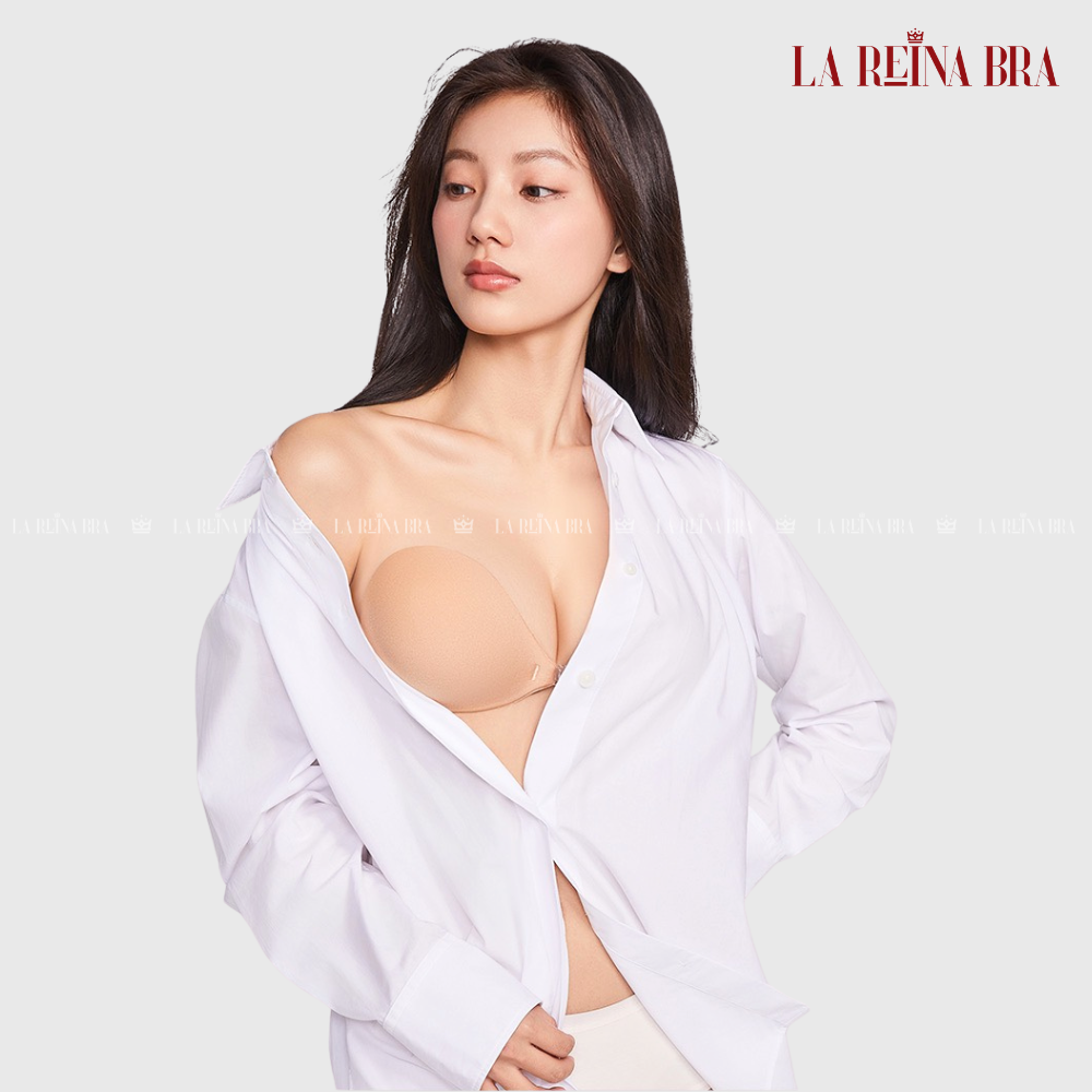 Miếng Dán Ngực LA REINA BRA (Tặng Dây Trong) Đệm Nâng Ngực Dày 6cm Thiết Kế Cài Trước Chống Nước Siêu Dính - LRDN026