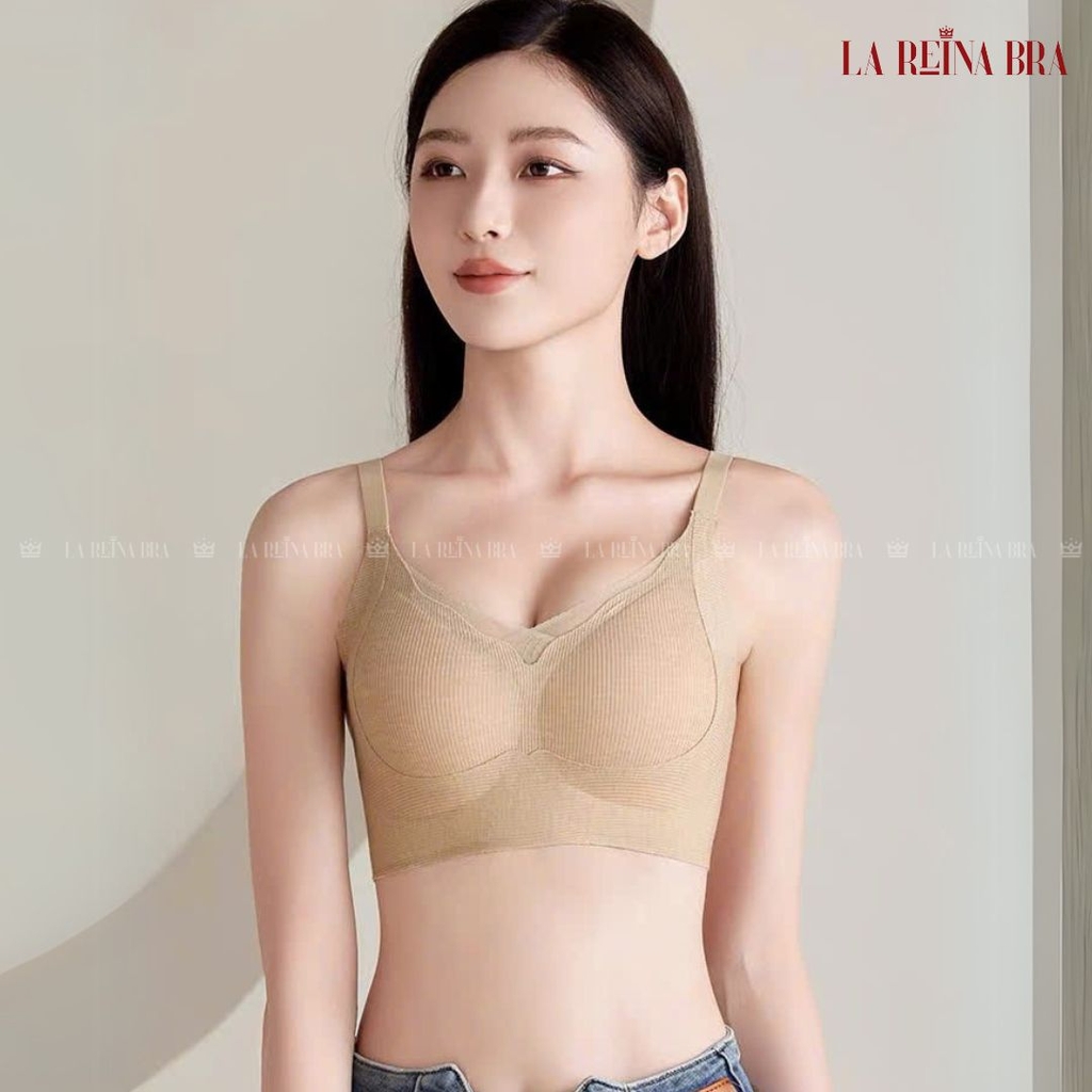 Áo Lót Nữ Gân Tăm Mỏng Nhẹ- Đệm Mỏng Định  Hình, Form Vừa Vặn Không Gọng, Mặc Cả Ngày Siêu Êm- LRAL135