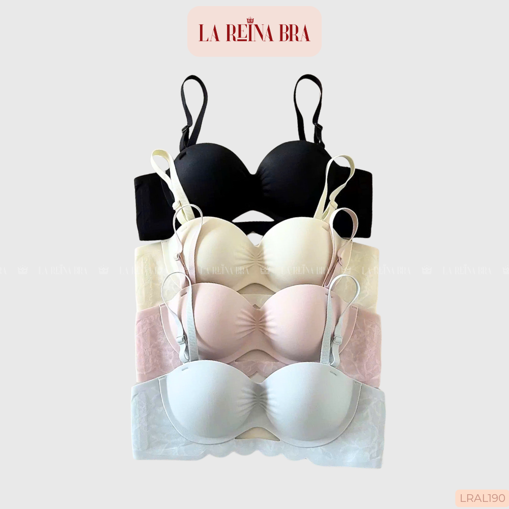 Áo Ngực LA REINA BRA – Áo Su Non Nơ Nâng Ngực Đẹp, Đệm 2cm, Thiết Kế Không Viền, Không Gọng -LRAL190