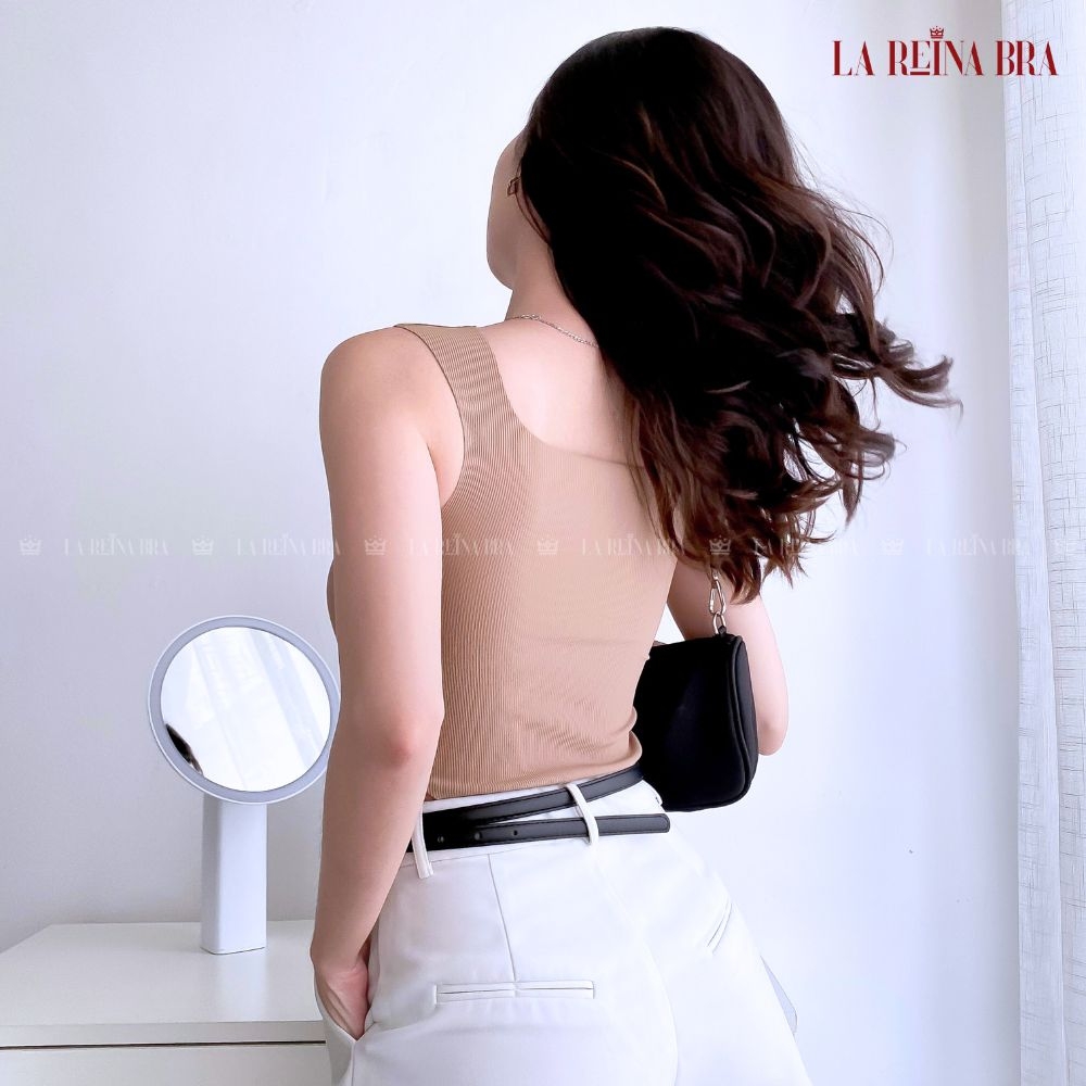 Áo Bra Thun Tăm Lạnh Dây Bản To Dáng Croptop Kèm Đệm Ngực - LRAB118