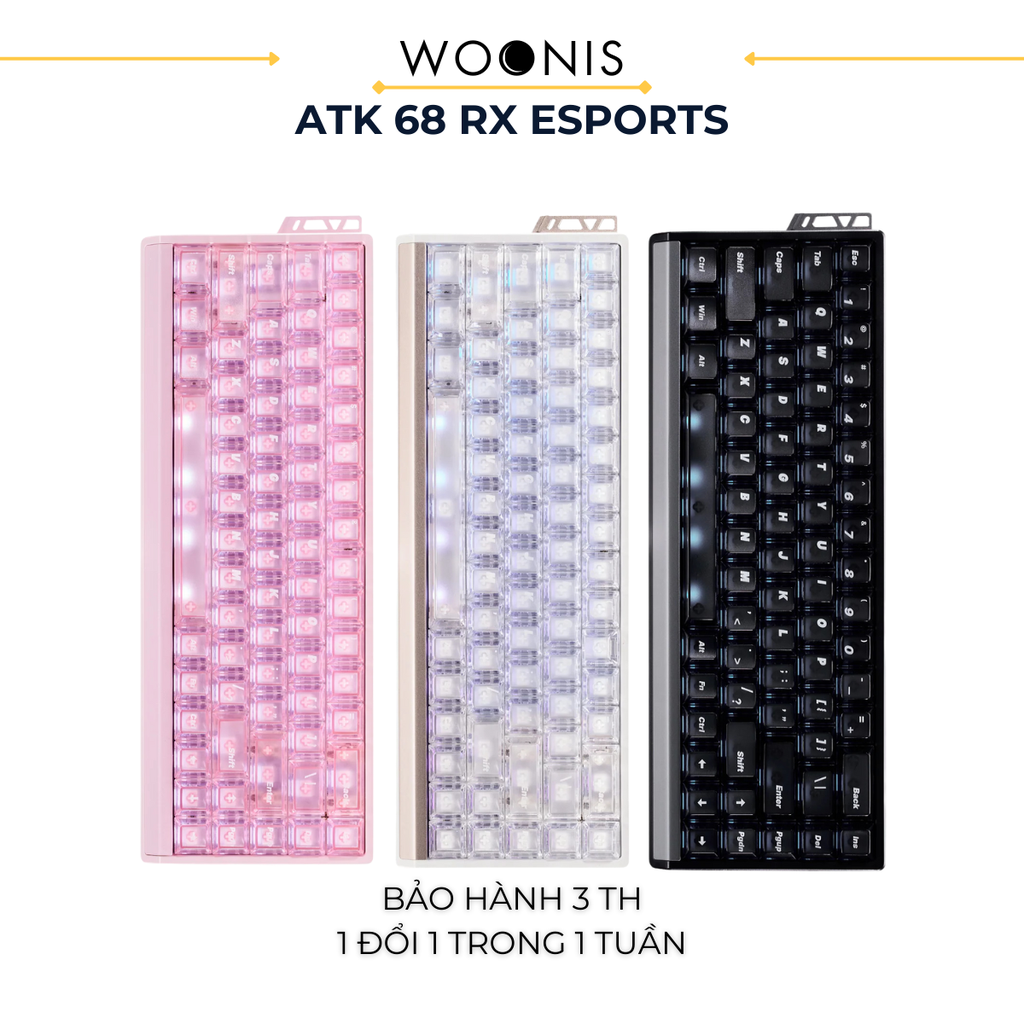 Ba màu bàn phím Hall Effect ATK 68 RX tại Woonis